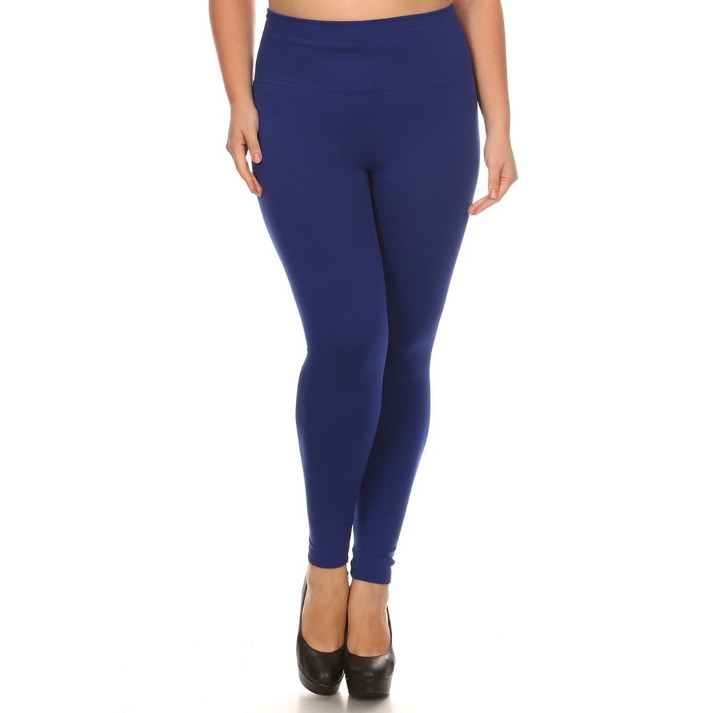 Dark Blue Fleece Legging With Tummy Control